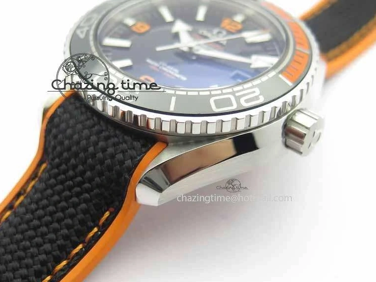 0417 Resilient Planet Ocean 2016 43.5mm SS OM 1:1 Best Edition Black Dial On Black Nylon Strap A 8167